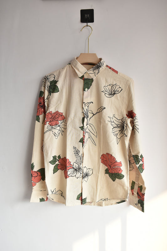 Premium floral printed cotton shirt